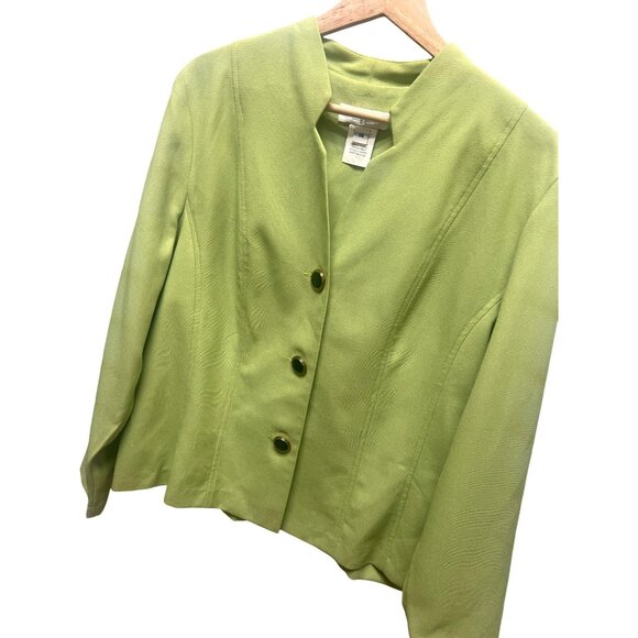 Miss Dorby Jackets & Blazers - Miss Dorby Vintage 90's Charteuse Polyester Cropped Blazer